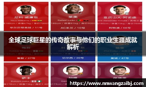 全球足球巨星的传奇故事与他们的职业生涯成就解析